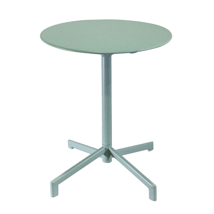 TAVOLO ALTO VEGA IN ACCIAIO TONDO 60 X H74 CM IN COLORE VERDE CHIARO