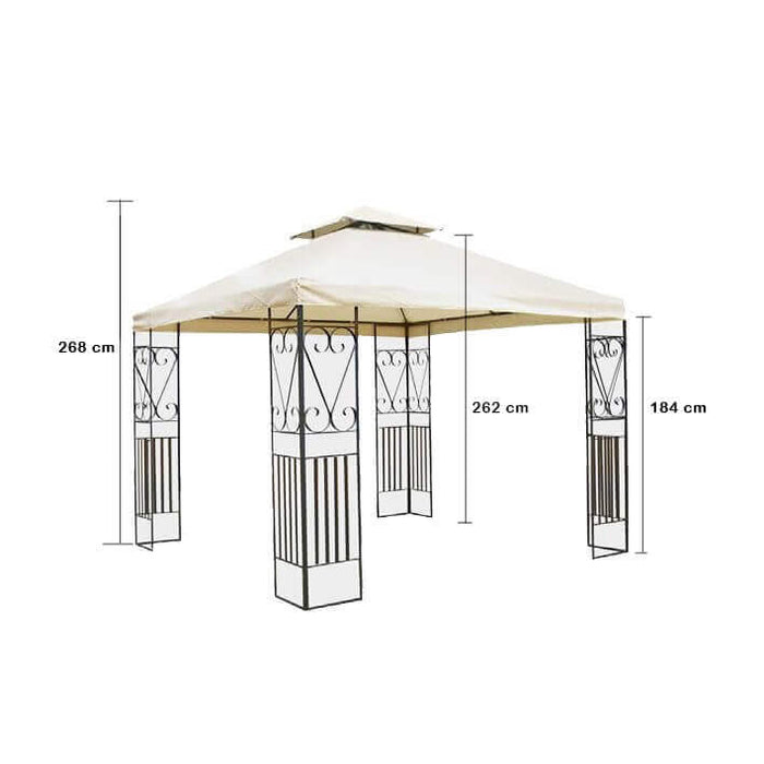 GAZEBO BOSTON CON STRUTTURA IN ACCIAIO 3 X 3 MT