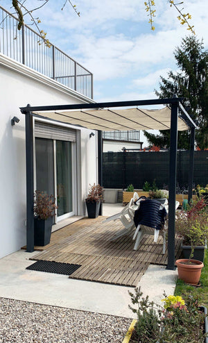 GAZEBO ASTORIA  ANTRACITE CON TELO BEIGE 3X4 MT
