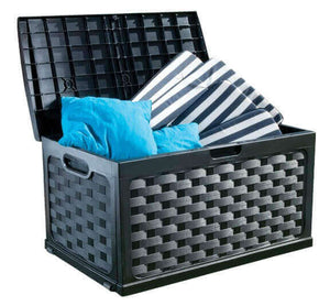 CASSAPANCA CONTENITORE RATTAN STYLE IN PLASTICA WICKER 116X56XH58 CM ANTRACITE