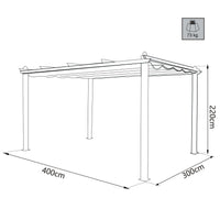 GAZEBO ASTORIA  ANTRACITE CON TELO BEIGE 3X4 MT