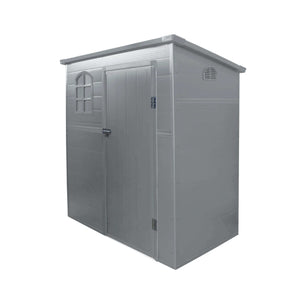 CASETTA MAISON DA GIARDINO IN RESINA 191 X 111 X H194 CM IN COLORE GRIGIO CHIARO