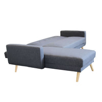 DIVANO LETTO ARTHUR CON CHAISE LONGUE GRIGIO SCURO MELANGE 176 X 84 X H 84 CM