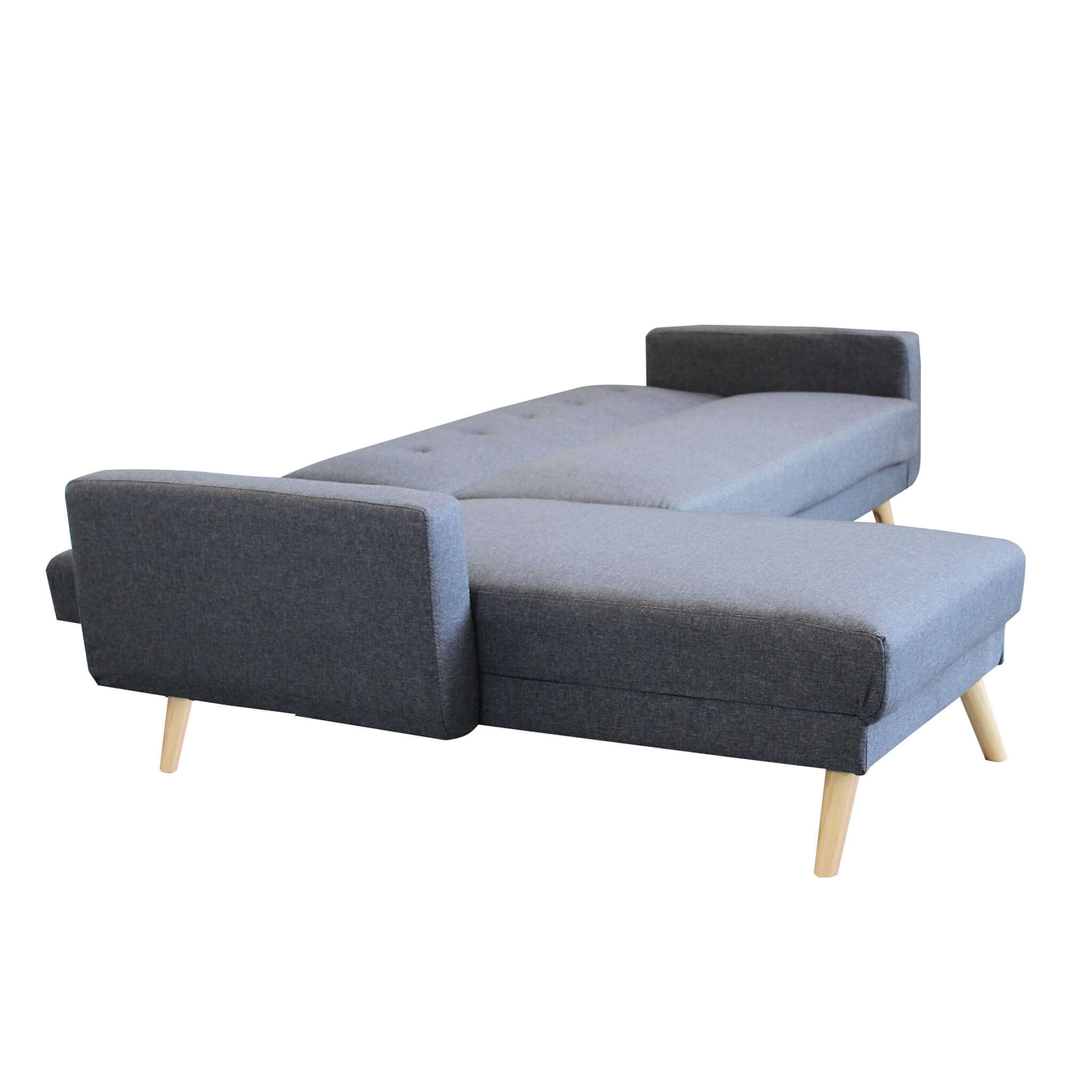 DIVANO LETTO ARTHUR CON CHAISE LONGUE GRIGIO SCURO MELANGE 176 X 84 X H 84 CM