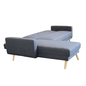 DIVANO LETTO ARTHUR CON CHAISE LONGUE GRIGIO SCURO MELANGE 176 X 84 X H 84 CM