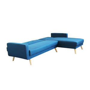 DIVANO LETTO ARTHUR CON CHAISE LONGUE BLU MELANGE 176 X 84 X H 84 CM