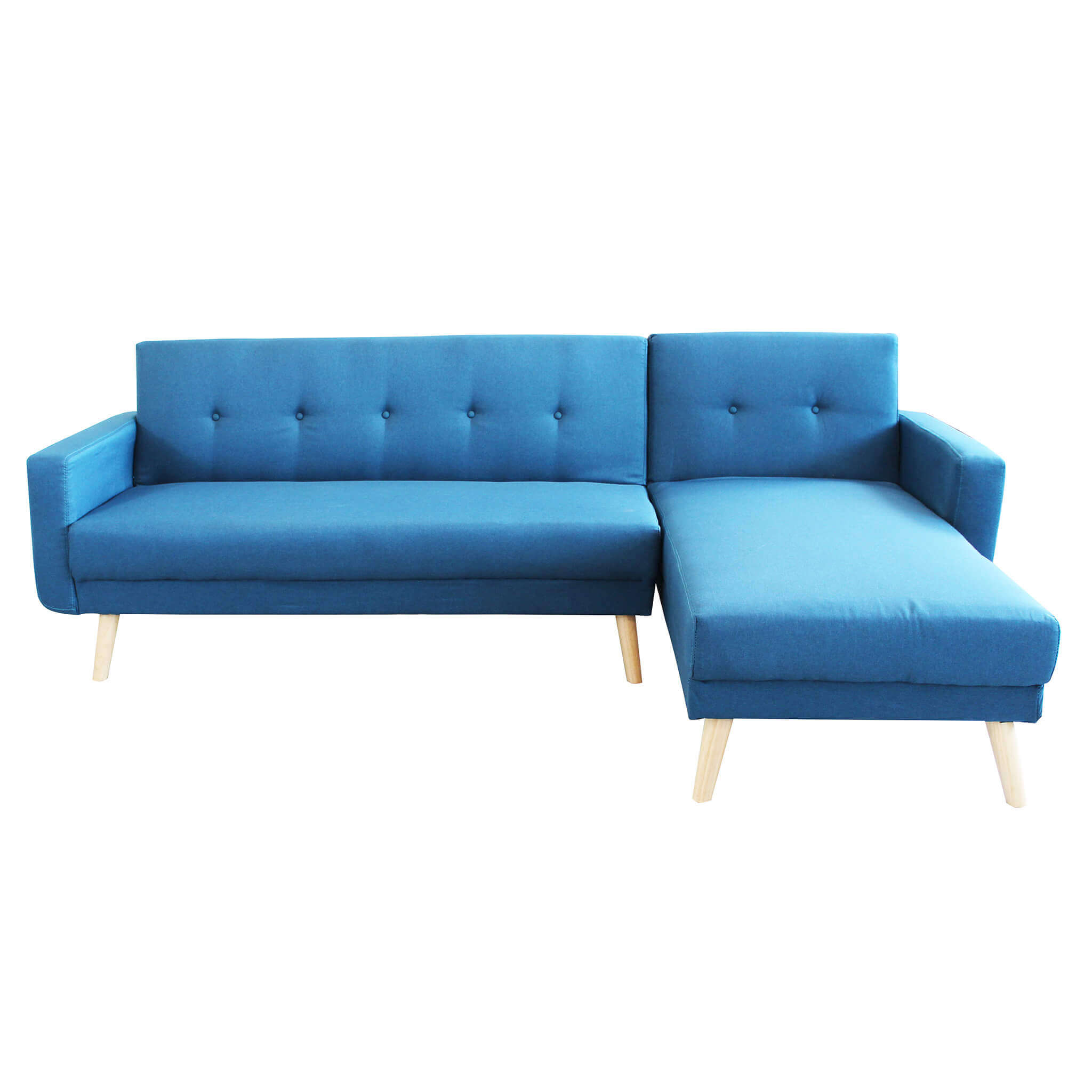 DIVANO LETTO ARTHUR CON CHAISE LONGUE BLU MELANGE 176 X 84 X H 84 CM