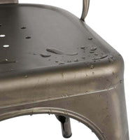 SEDIA GARDENA REALIZZATA IN ACCIAIO NERO 53 X 45 X H85 CM