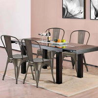 SEDIA GARDENA REALIZZATA IN ACCIAIO NERO 53 X 45 X H85 CM