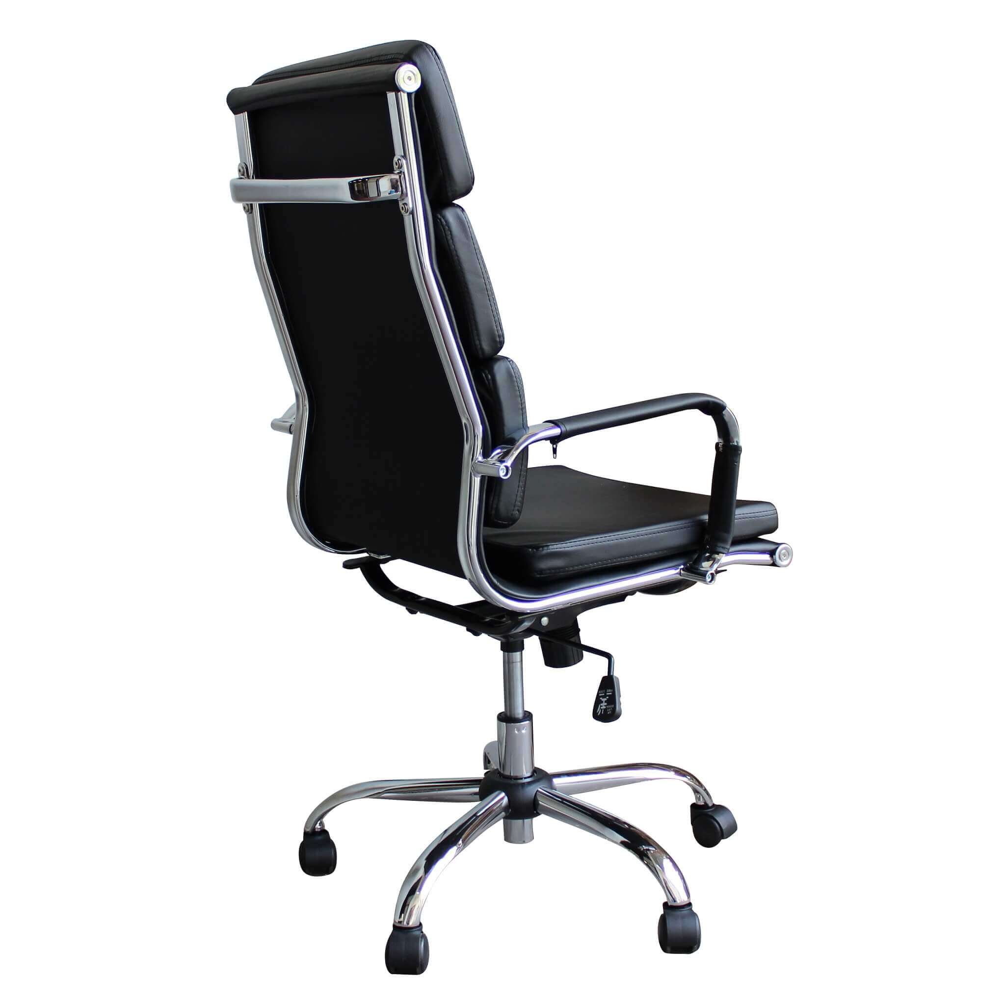 POLTRONA DA UFFICIO DOLLY IN ECOPELLE NERA CON DESIGN MODERNO