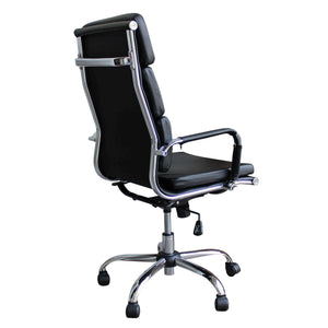 POLTRONA DA UFFICIO DOLLY IN ECOPELLE NERA CON DESIGN MODERNO