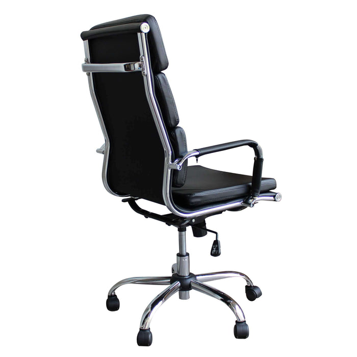 POLTRONA DA UFFICIO DOLLY IN ECOPELLE NERA CON DESIGN MODERNO