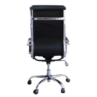 POLTRONA DA UFFICIO DOLLY IN ECOPELLE NERA CON DESIGN MODERNO