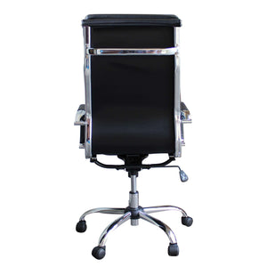 POLTRONA DA UFFICIO DOLLY IN ECOPELLE NERA CON DESIGN MODERNO