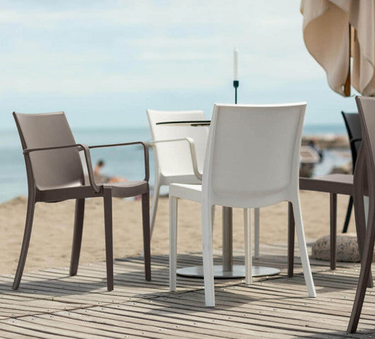 SEDIA PERLA IN COLORE BIANCO 55 X 47 X H82 CM