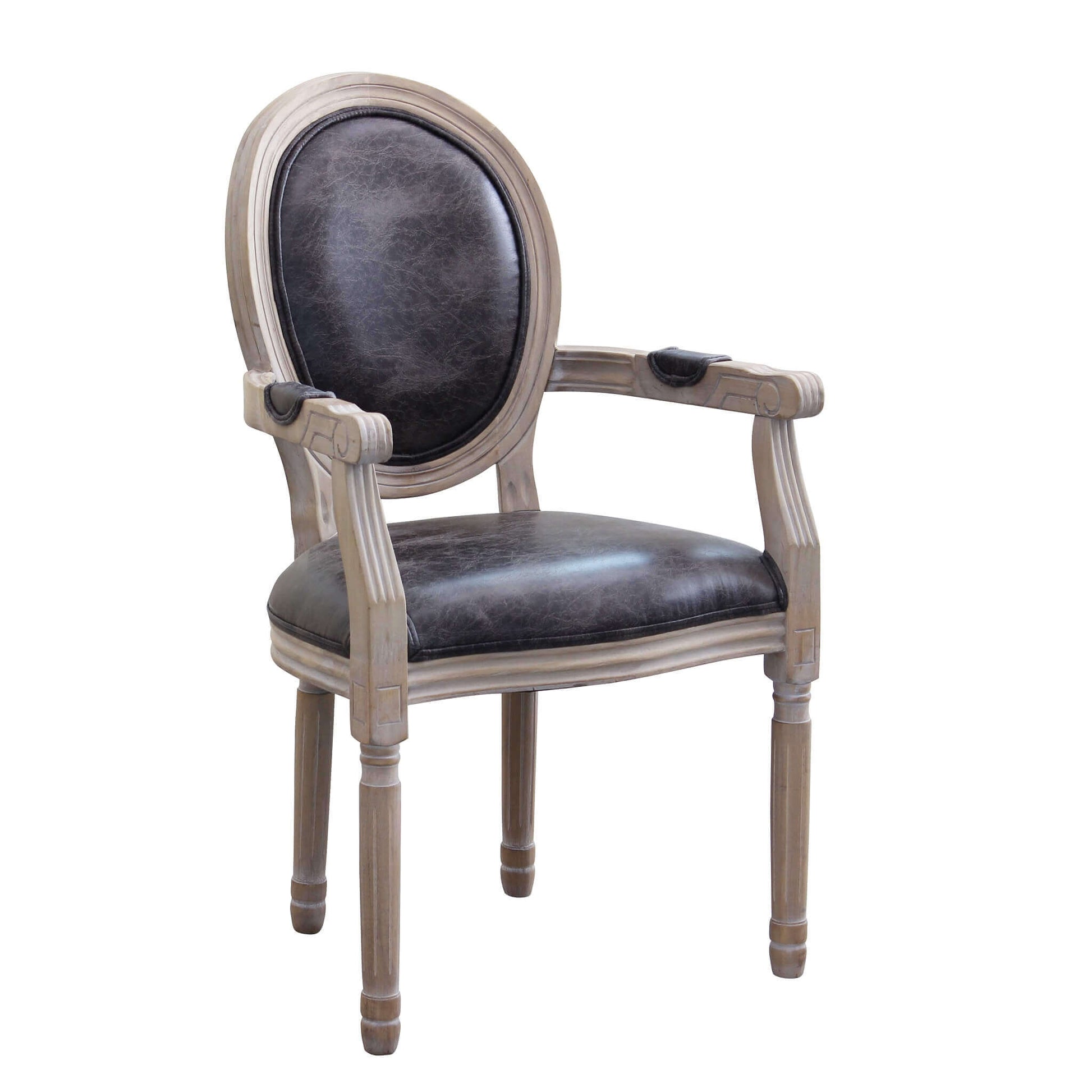 POLTRONA CONSTANCE IN ECOPELLE NERA DAL DESIGN VINTAGE