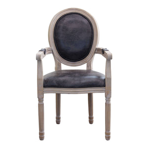 POLTRONA CONSTANCE IN ECOPELLE NERA DAL DESIGN VINTAGE