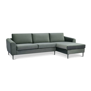 DIVANO CON CHAISE LONGUE GREGORY IN COLORE GRIGIO