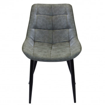 POLTRONA WINONA IN ECOPELLE CON STRUTTURA IN METALLO 59 X 51 X 82 CM GRIGIO OKX