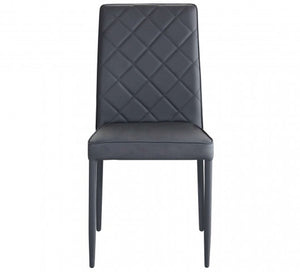 SEDIA BLOSSOM CON RIVESTIMENTO IN ECOPELLE GRIGIO SCURO