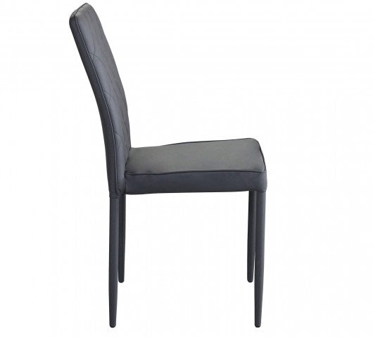 SEDIA BLOSSOM CON RIVESTIMENTO IN ECOPELLE GRIGIO SCURO