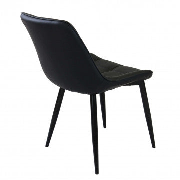 POLTRONA WINONA IN ECOPELLE CON STRUTTURA IN METALLO 59 X 51 X 82 CM NERO OKX