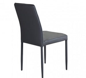 SEDIA BLOSSOM CON RIVESTIMENTO IN ECOPELLE GRIGIO SCURO