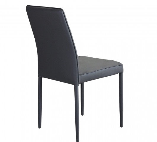 SEDIA BLOSSOM CON RIVESTIMENTO IN ECOPELLE GRIGIO SCURO