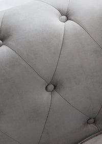 DIVANO A 2  POSTI CHESTERFIELD IN VELLUTO COLORE GRIGIO