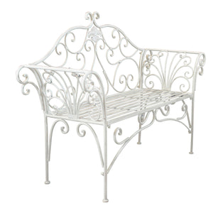 PANCA ELOISE IN ACCIAIO VERNICIATO A POLVERE BIANCO ANTICO