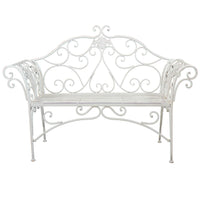 PANCA ELOISE IN ACCIAIO VERNICIATO A POLVERE BIANCO ANTICO