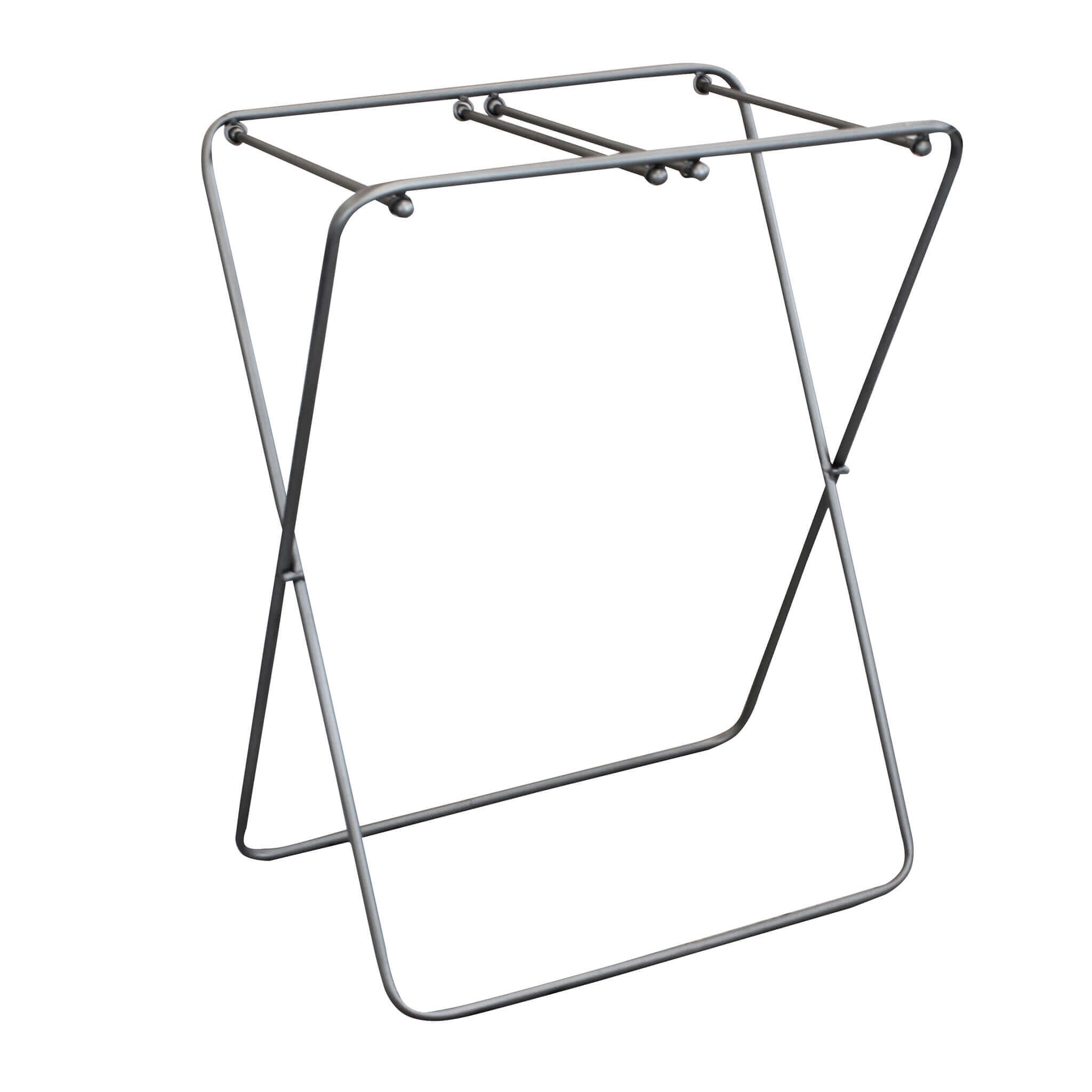 CESTA PORTA BIANCHERIA IN TESSUTO BIANCO E STRUTTURA IN FERRO