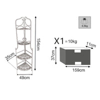 SCAFFALE PORTAVASI CHARLOTTE CON 4 PIANI IN COLORE BIANCO ANTICO