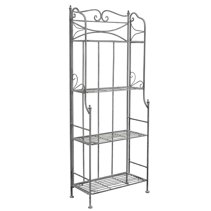 SCAFFALE PORTAVASI NOELLE CON 4 PIANI IN COLORE BIANCO OSSIDATO 61 X 32X H156 CM