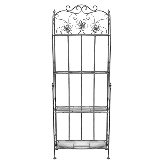 SCAFFALE PORTAVASI FLORIANCE CON 4 PIANI IN COLORE BIANCO OSSIDATO