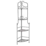 SCAFFALE PORTAVASI CHARLOTTE CON 4 PIANI IN COLORE BIANCO OSSIDATO