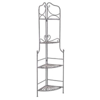 SCAFFALE PORTAVASI CHARLOTTE CON 4 PIANI IN COLORE BIANCO OSSIDATO