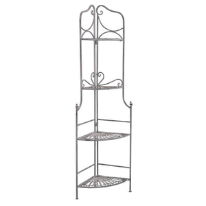 SCAFFALE PORTAVASI CHARLOTTE CON 4 PIANI IN COLORE BIANCO OSSIDATO