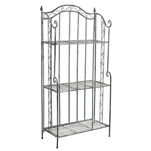 SCAFFALE PORTAVASI SELENE CON 3 PIANI IN COLORE BIANCO OSSIDATO