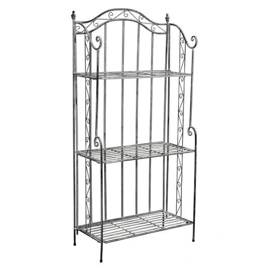 SCAFFALE PORTAVASI SELENE CON 3 PIANI IN COLORE BIANCO OSSIDATO