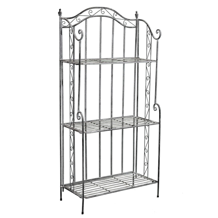 SCAFFALE PORTAVASI SELENE CON 3 PIANI IN COLORE BIANCO OSSIDATO