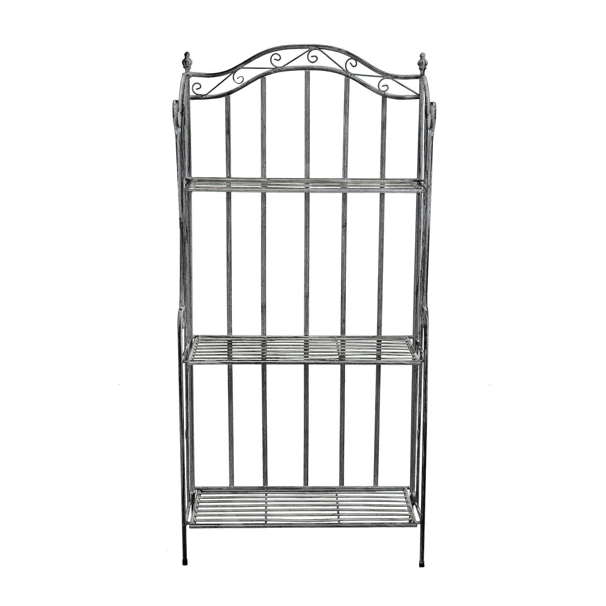 SCAFFALE PORTAVASI SELENE CON 3 PIANI IN COLORE BIANCO OSSIDATO