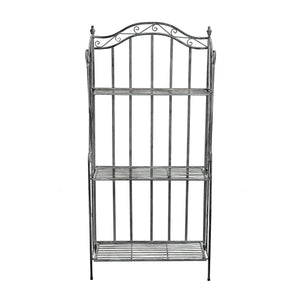 SCAFFALE PORTAVASI SELENE CON 3 PIANI IN COLORE BIANCO OSSIDATO