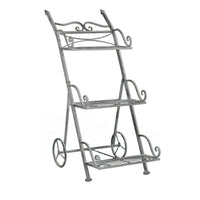 SCAFFALE PORTAVASI KIMBERLY CON 3 PIANI IN COLORE BIANCO OSSIDATO