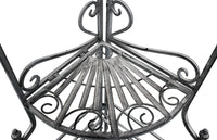 SCAFFALE PORTAVASI CHARLOTTE CON 4 PIANI IN COLORE BIANCO OSSIDATO