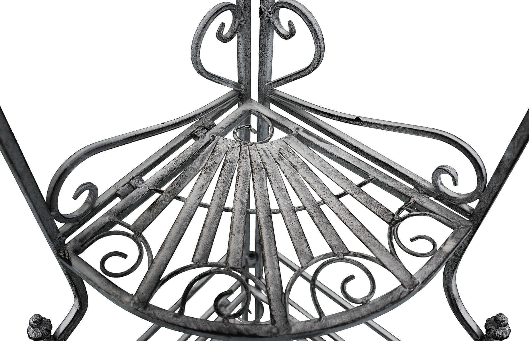 SCAFFALE PORTAVASI CHARLOTTE CON 4 PIANI IN COLORE BIANCO OSSIDATO