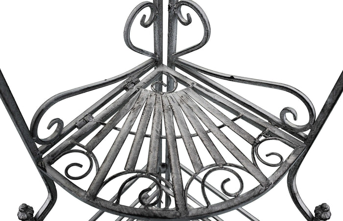 SCAFFALE PORTAVASI CHARLOTTE CON 4 PIANI IN COLORE BIANCO OSSIDATO