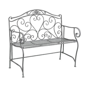 PANCA DOLLIE IN ACCIAIO VERNICIATO BIANCO OSSIDATO 103 X 54 X H95 CM