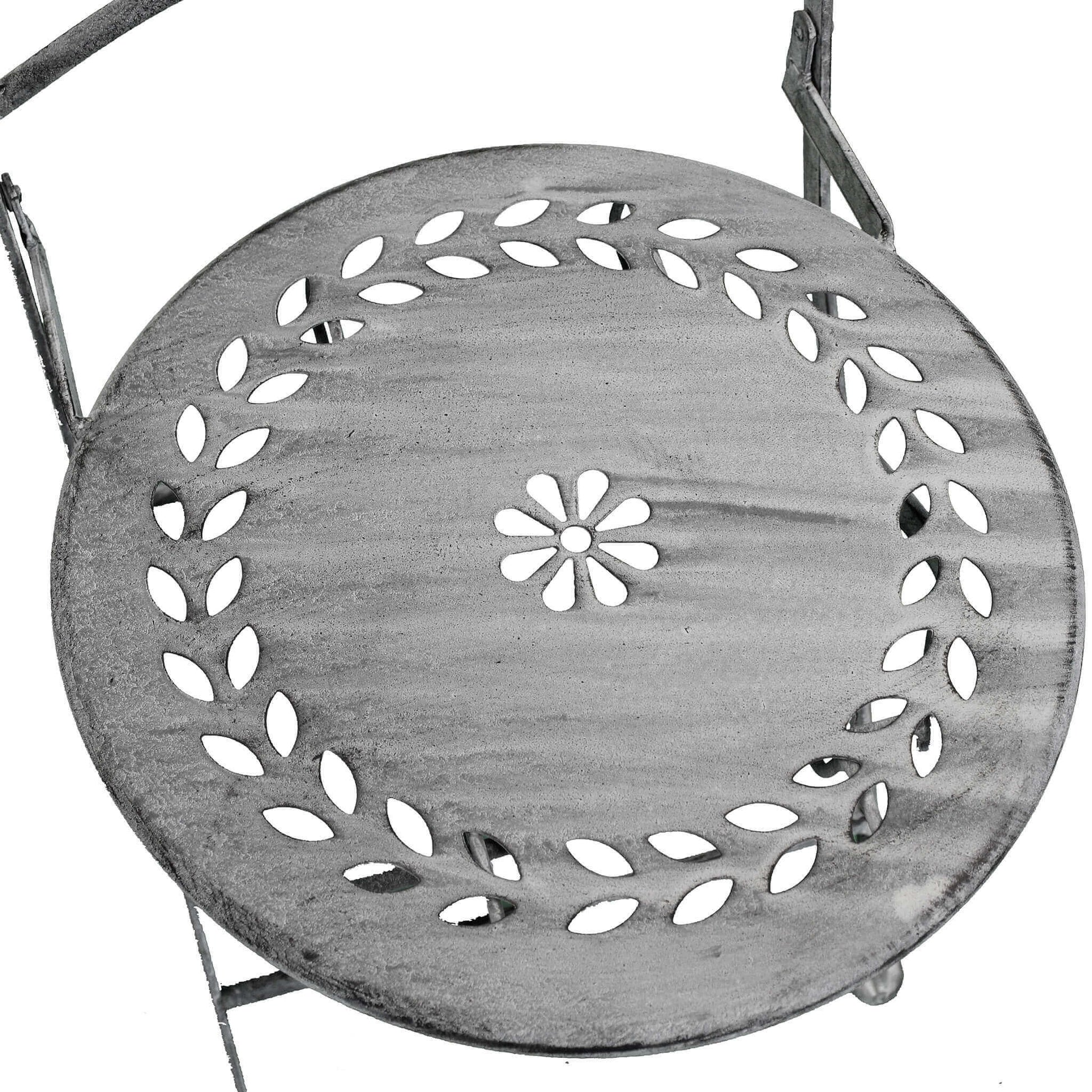 SET BISTROT JEANETTE STRUTTURA IN ACCIAIO IN COLORE BIANCO OSSIDATO