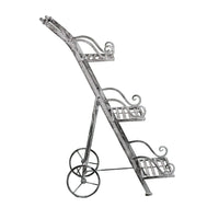 SCAFFALE PORTAVASI KIMBERLY CON 3 PIANI IN COLORE BIANCO OSSIDATO